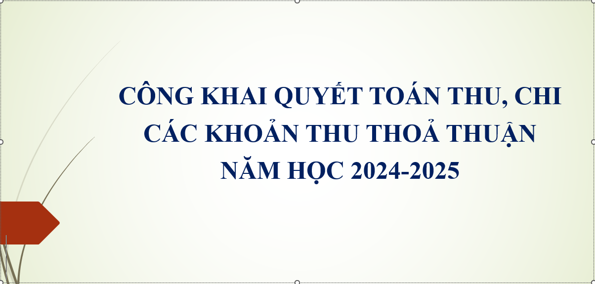 Công khai quyết toán thu, chi các khoản thu thoả thuận năm học 2024-2025
